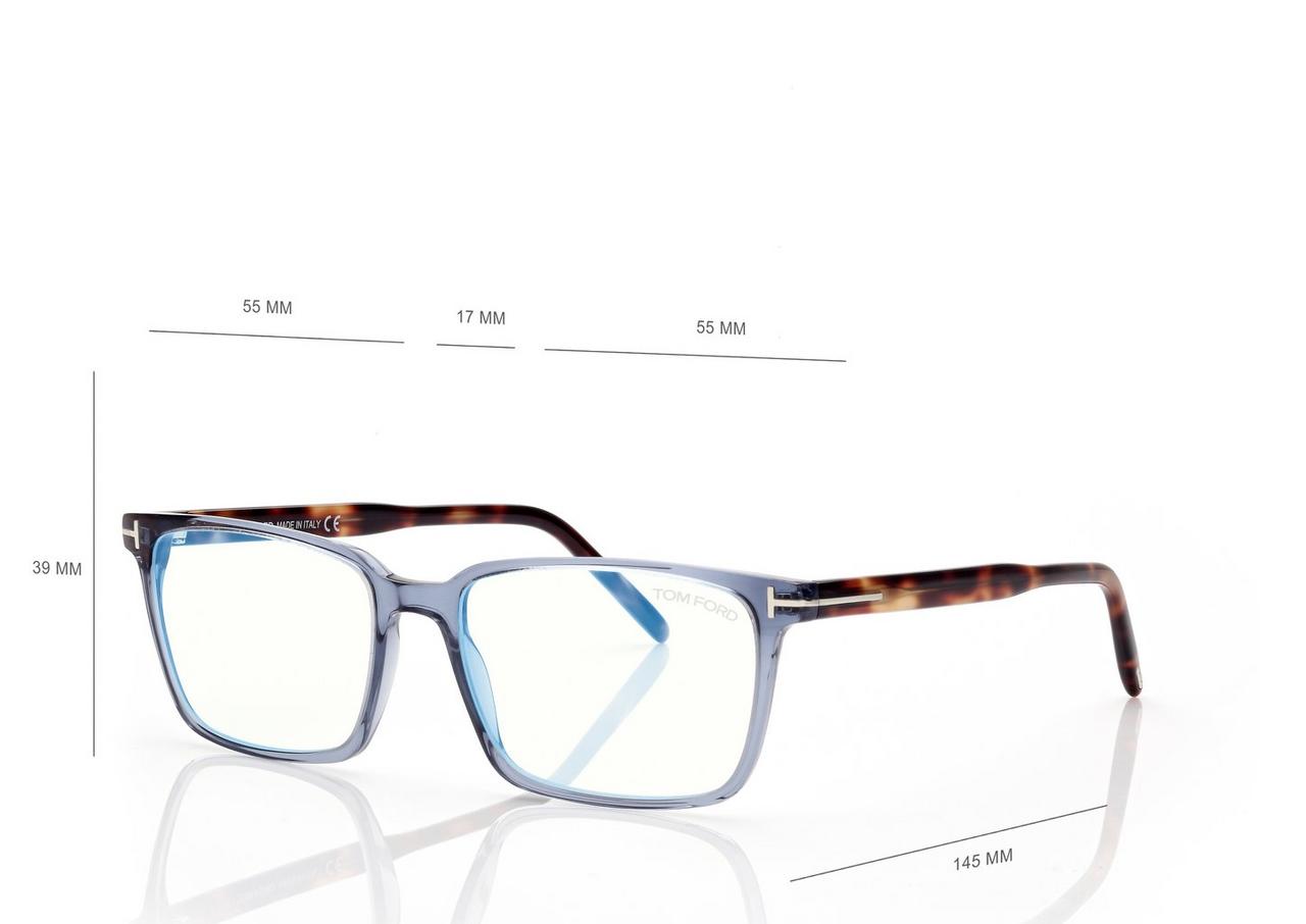 TOM FORD ACETATE BLUE BLUE BLOCK SQUARE OPTICALS