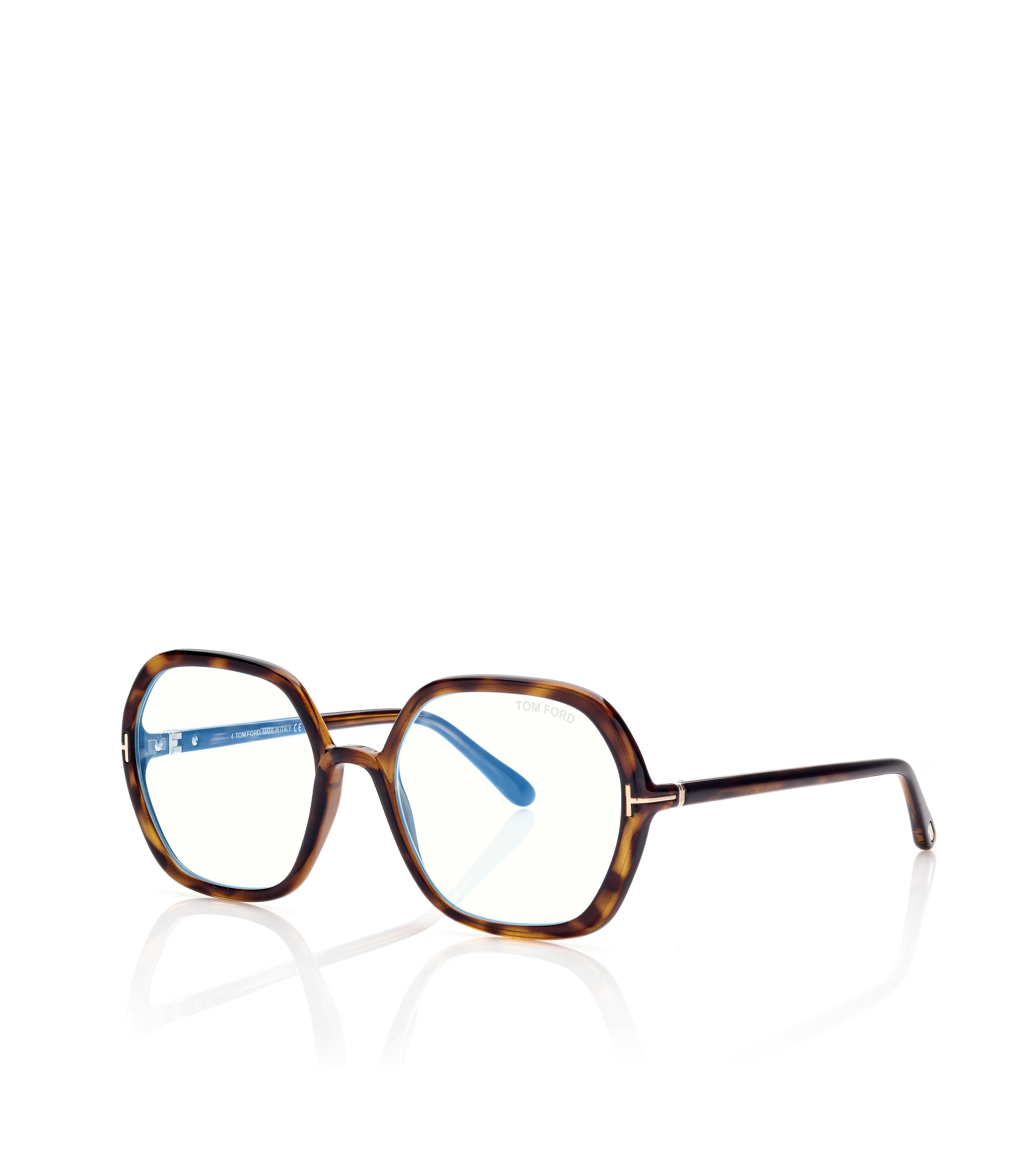 BLUE BLOCK GEOMETRIC ROUNDED OPTICALS