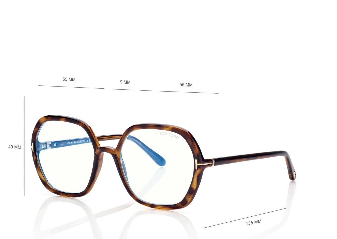 BLUE BLOCK GEOMETRIC ROUNDED OPTICALS image number 3