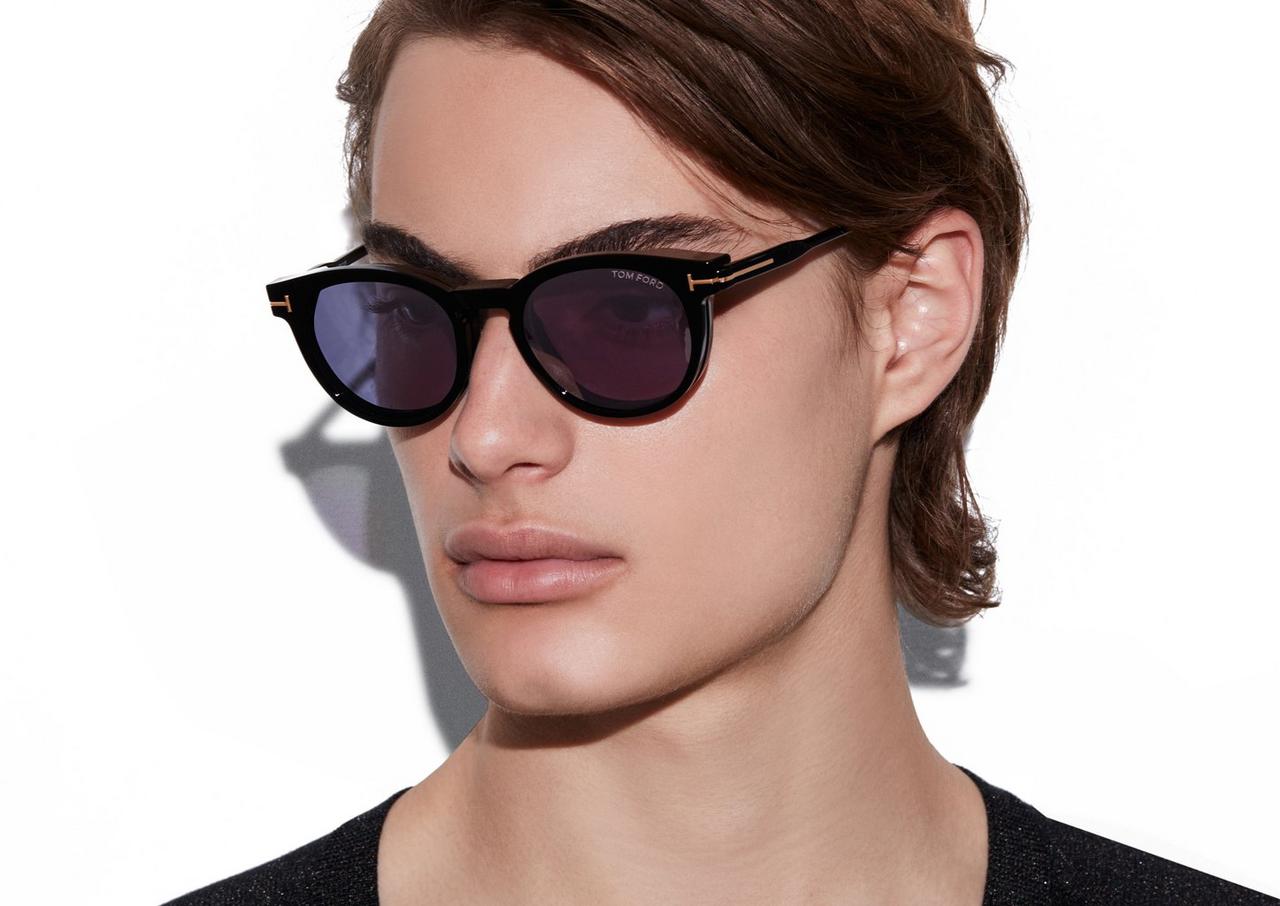 Round glasses with hot sale clip on sunglasses