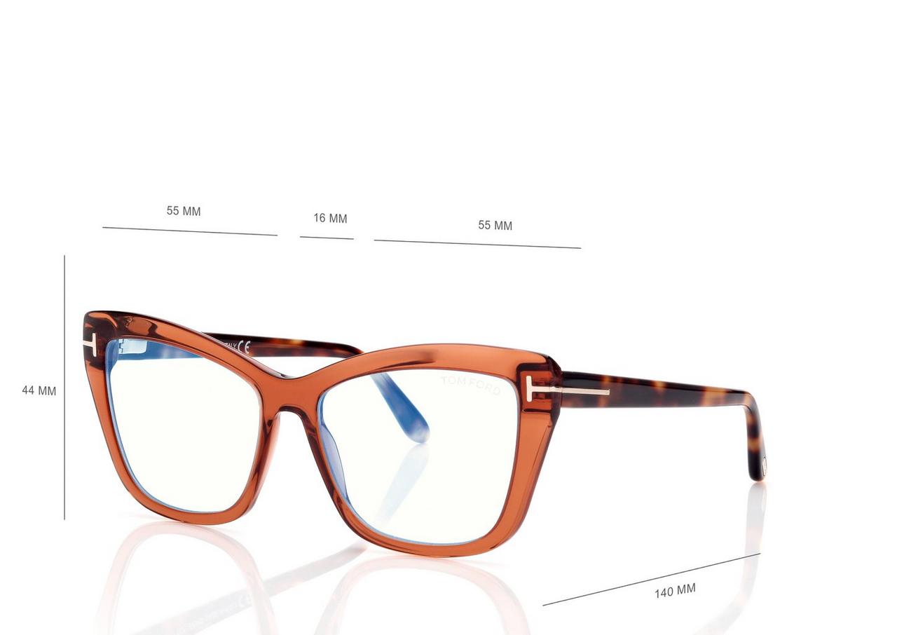BLUE BLOCK SQUARE CAT EYE OPTICALS image number 3