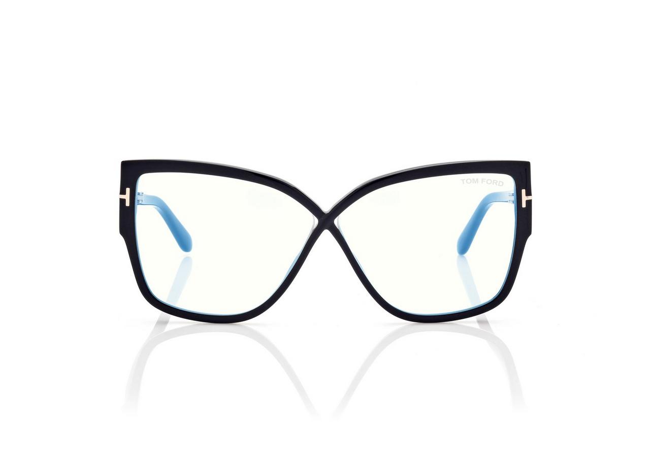 BLUE BLOCK ROUNDED BUTTERFLY OPTICALS image number 0