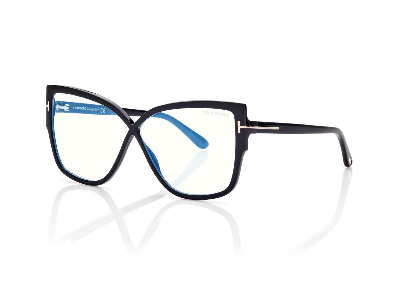 BLUE BLOCK ROUNDED BUTTERFLY OPTICALS image number 1