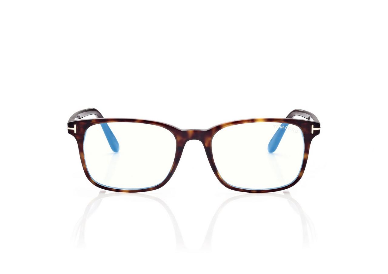 TOM FORD OM DARK HAVANA BLUE BLOCK SQUARE OPTICALS