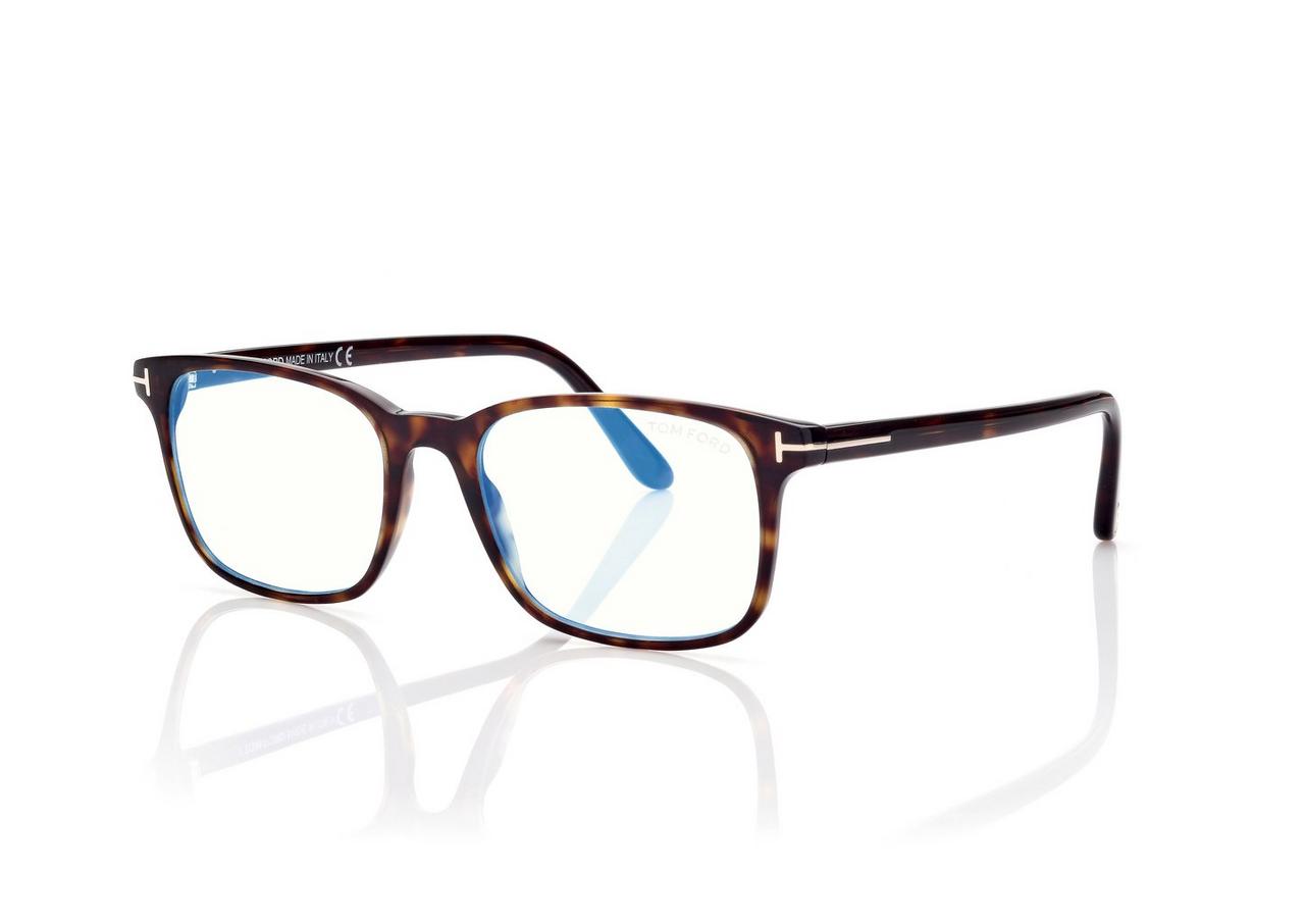 TOM FORD OM DARK HAVANA BLUE BLOCK SQUARE OPTICALS