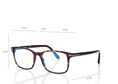 TOM FORD OM DARK HAVANA BLUE BLOCK SQUARE OPTICALS