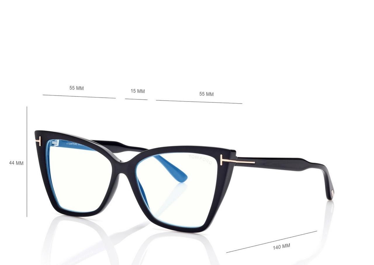 BLUE BLOCK SQUARE CAT EYE OPTICALS image number 3