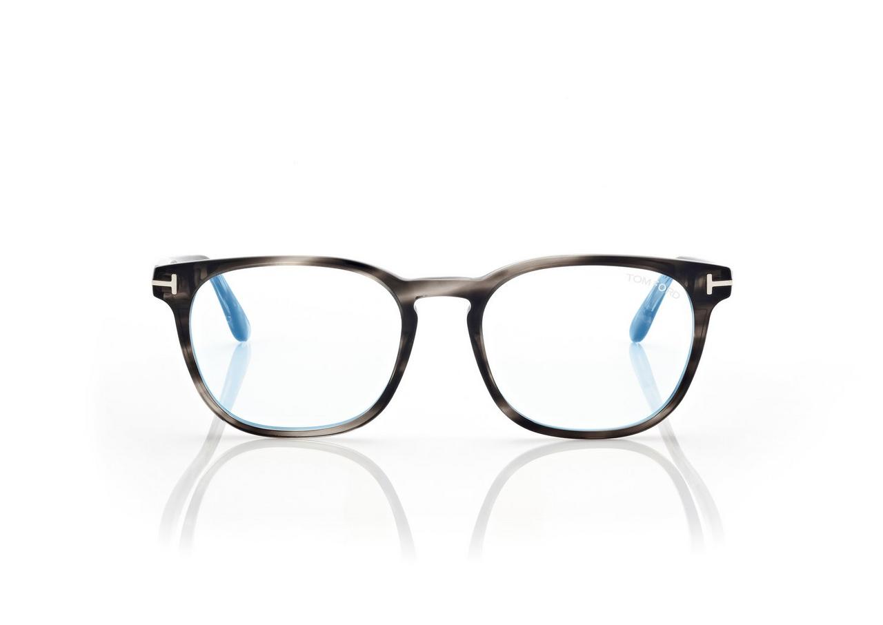 TOM FORD ACETATE GREY BLUE BLOCK ROUND OPTICALS