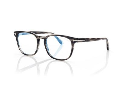 TOM FORD ACETATE GREY BLUE BLOCK ROUND OPTICALS