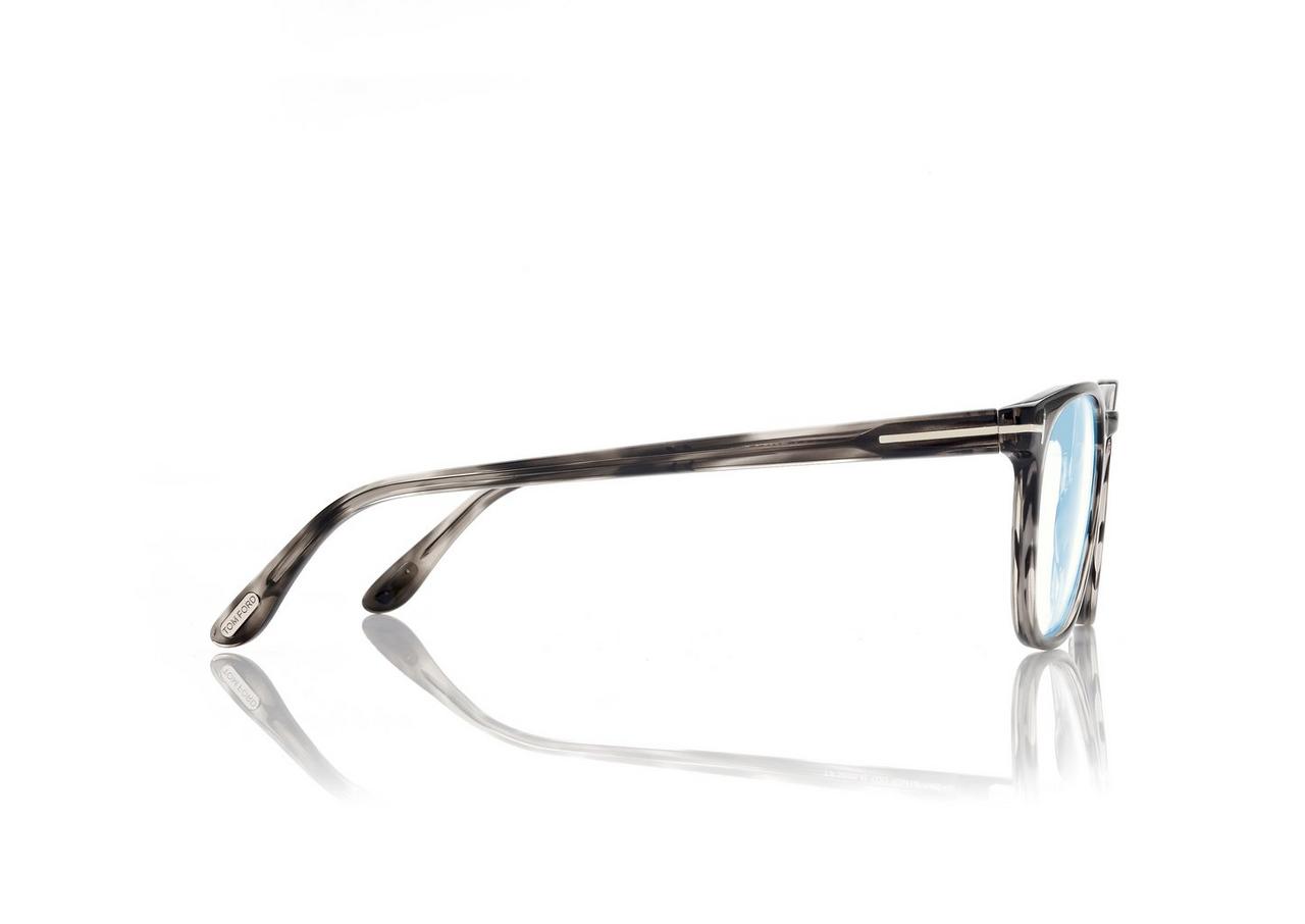 TOM FORD ACETATE GREY BLUE BLOCK ROUND OPTICALS