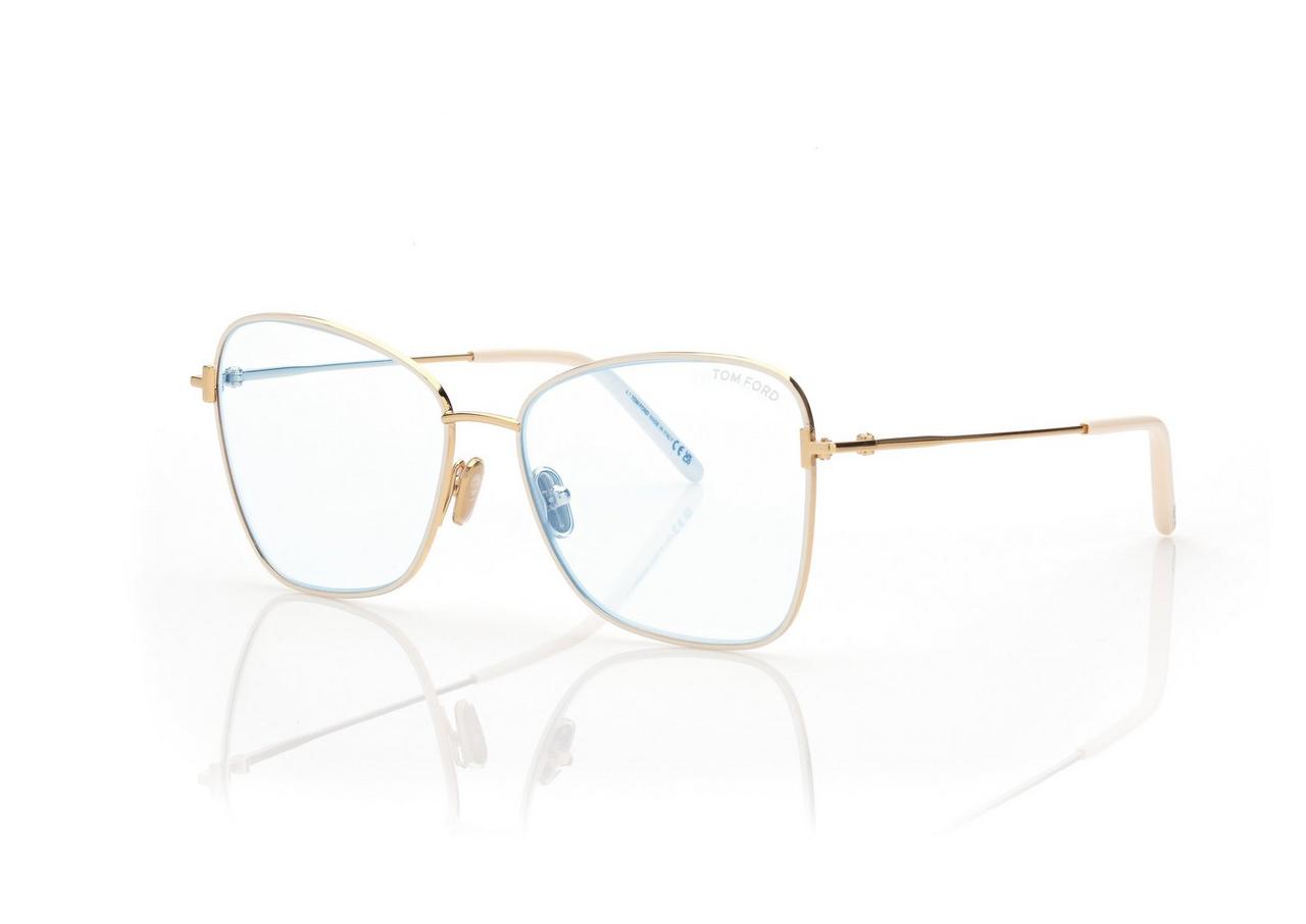 TOM FORD OM PALLADIUM BLUE BLOCK BUTTERFLY OPTICALS