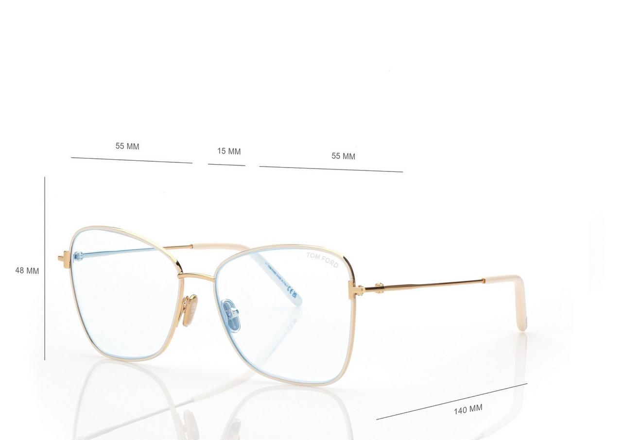 TOM FORD OM PALLADIUM BLUE BLOCK BUTTERFLY OPTICALS