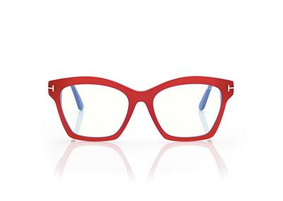 TOM FORD OM AUBERGINE/FUCHSIA BLUE BLOCK SQUARE OPTICALS
