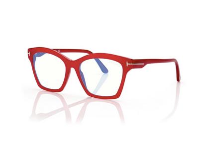 TOM FORD OM AUBERGINE/FUCHSIA BLUE BLOCK SQUARE OPTICALS