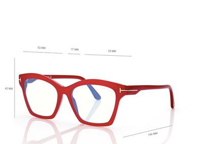 TOM FORD OM AUBERGINE/FUCHSIA BLUE BLOCK SQUARE OPTICALS