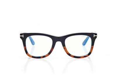 BLUE BLOCK SQUARE OPTICALS WITH CLIP ON SUNGLASSES image number 0