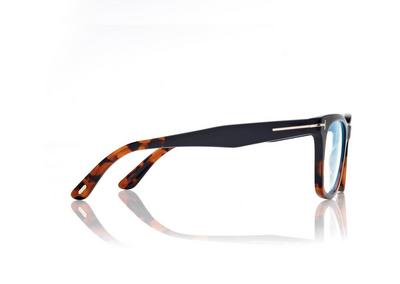 BLUE BLOCK SQUARE OPTICALS WITH CLIP ON SUNGLASSES image number 2