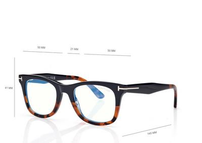 BLUE BLOCK SQUARE OPTICALS WITH CLIP ON SUNGLASSES image number 3