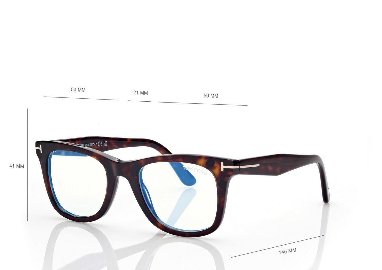 BLUE BLOCK SQUARE OPTICALS WITH CLIP ON SUNGLASSES image number 3