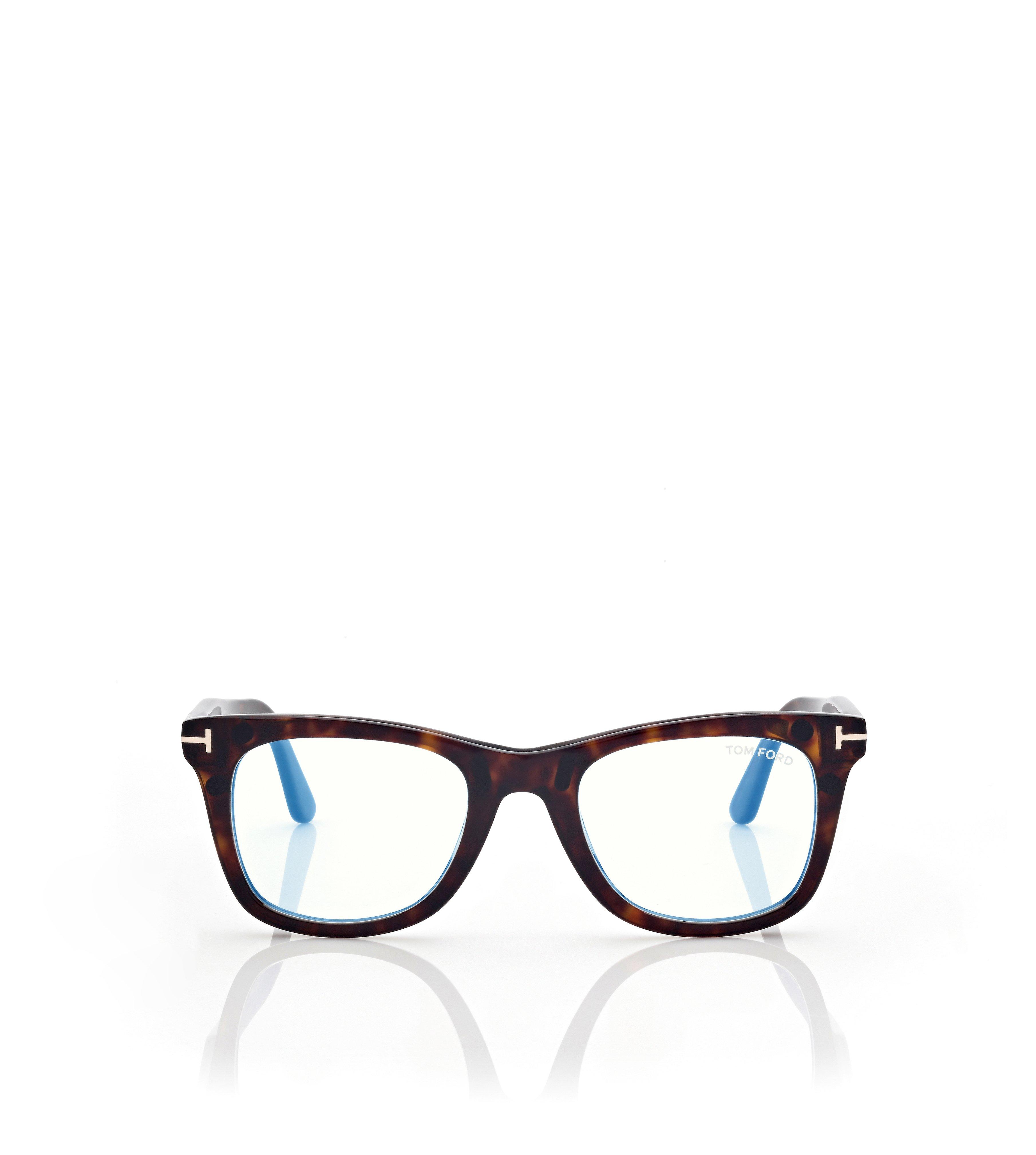 BLUE BLOCK SQUARE OPTICALS WITH CLIP ON SUNGLASSES