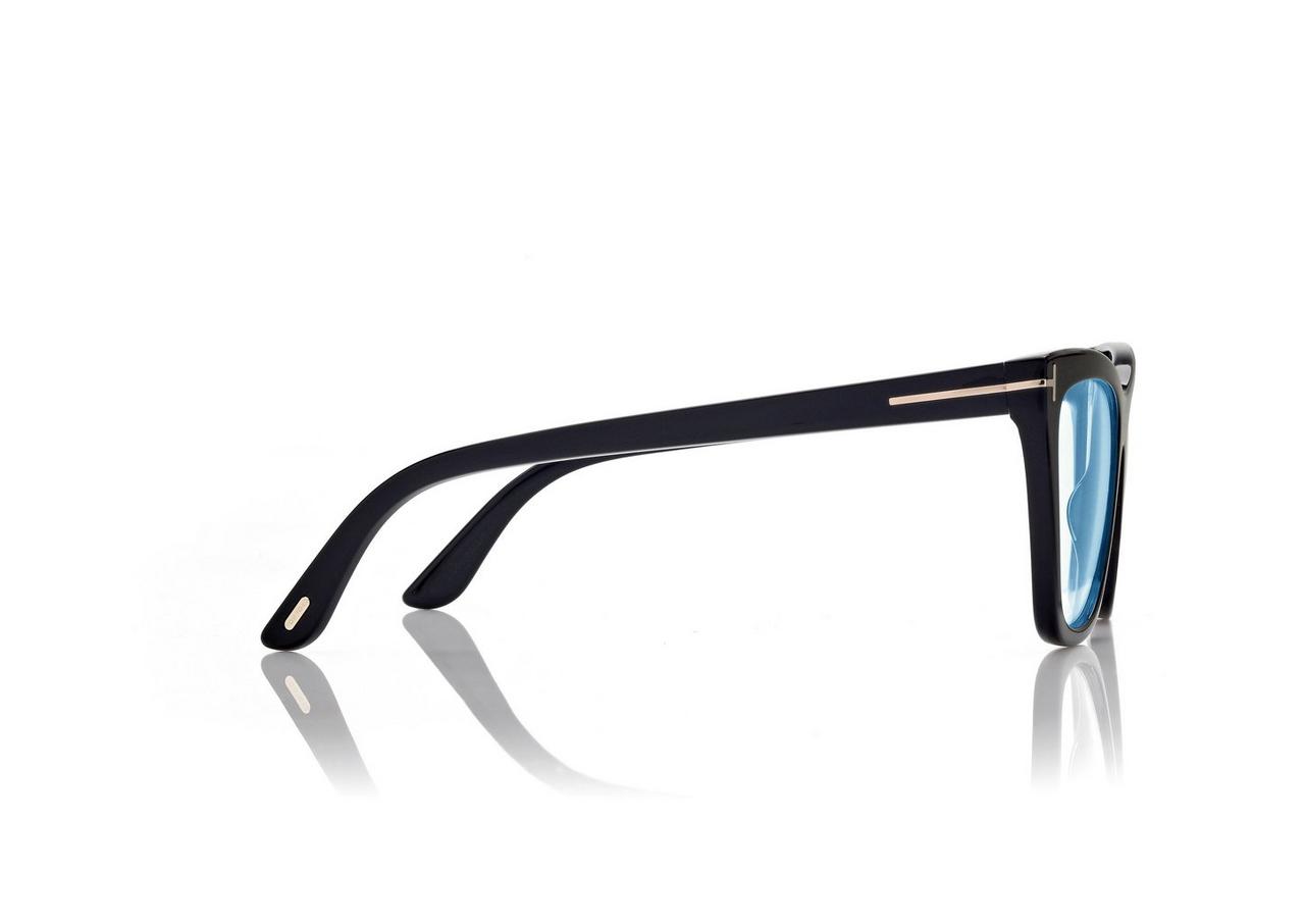 BLUE BLOCK CAT EYE OPTICALS WITH CLIP ON SUNGLASSES image number 2