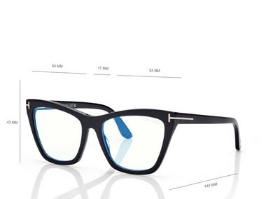 BLUE BLOCK CAT EYE OPTICALS WITH CLIP ON SUNGLASSES image number 3