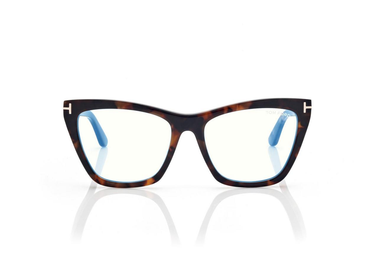 BLUE BLOCK CAT EYE OPTICALS WITH CLIP ON SUNGLASSES image number 0