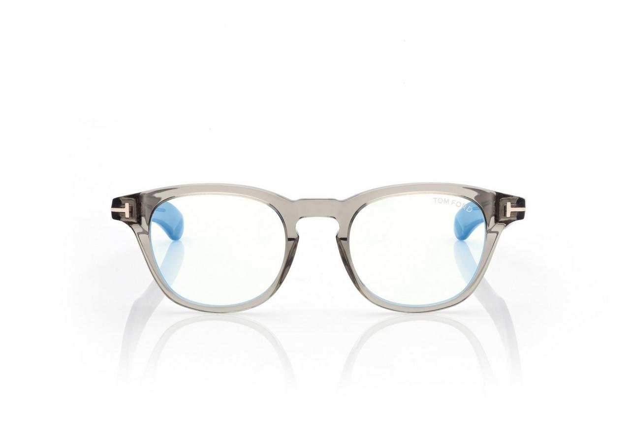 TOM FORD OM GREY BLUE BLOCK ROUND OPTICALS