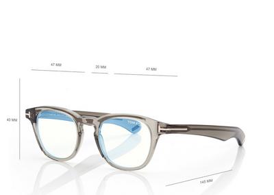 TOM FORD OM GREY BLUE BLOCK ROUND OPTICALS