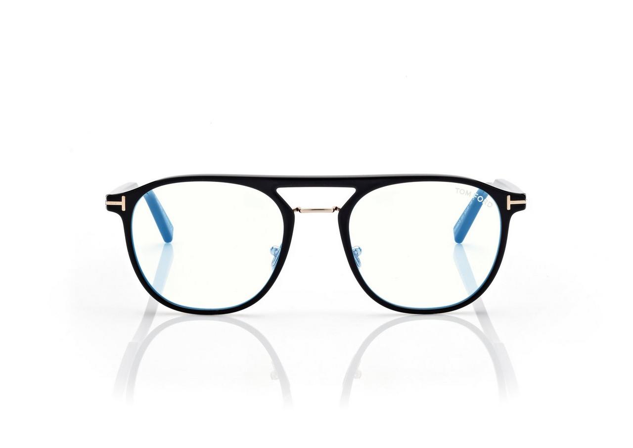 TOM FORD OM BLACK BLUE BLOCK PILOT OPTICALS