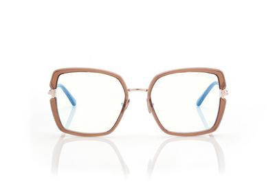 TOM FORD OM OPAL HONEY BLUE BLOCK SQUARE OPTICALS