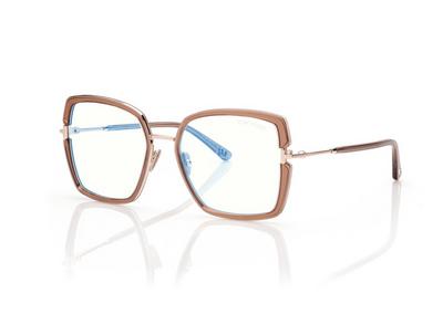TOM FORD OM OPAL HONEY BLUE BLOCK SQUARE OPTICALS