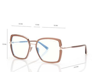 TOM FORD OM OPAL HONEY BLUE BLOCK SQUARE OPTICALS