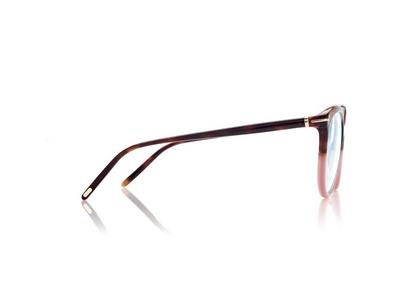 TOM FORD OM STRIPED BLACK HAVANA BLUE BLOCK ROUND OPTICALS