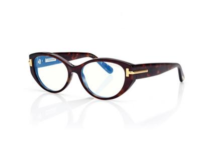 TOM FORD OM DARK HAVANA ICON BLUE BLOCK OVAL OPTICALS