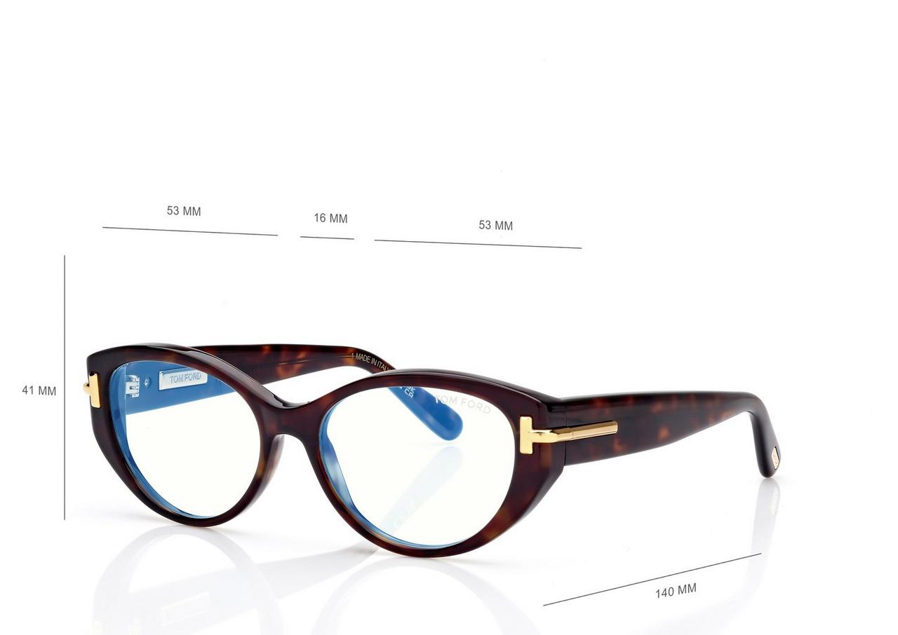 TOM FORD OM DARK HAVANA ICON BLUE BLOCK OVAL OPTICALS