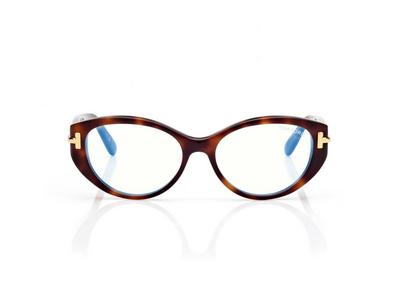 TOM FORD OM LIGHT HAVANA ICON BLUE BLOCK OVAL OPTICALS