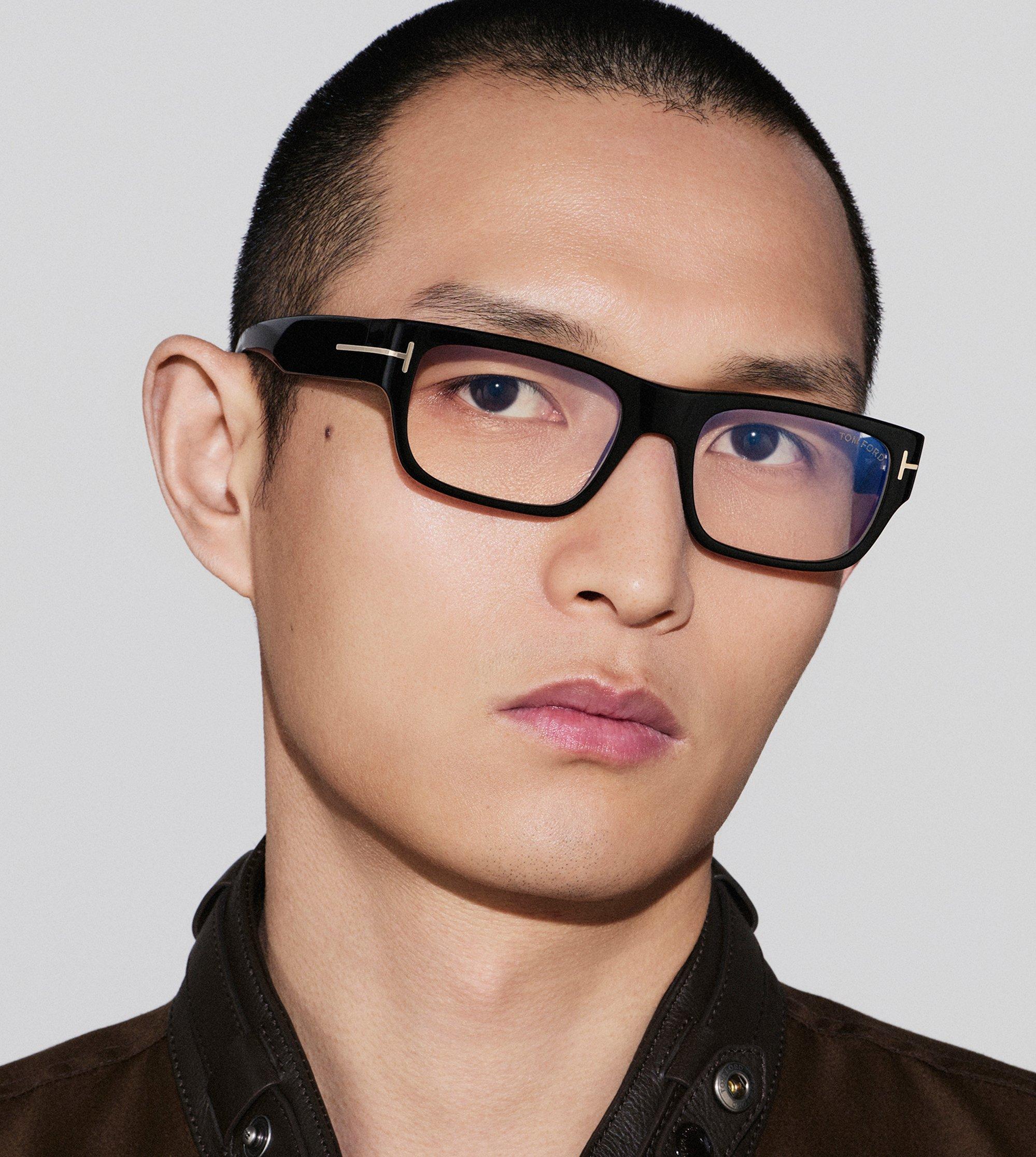 メガネ TOM FORD Tom Ford - FT6034-B 54001 - 001 BLUE BLOCK RECTANGULAR OPTICALS | Tom Ford Fashion