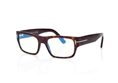 TOM FORD OM DARK HAVANA BLUE BLOCK RECTANGULAR OPTICALS