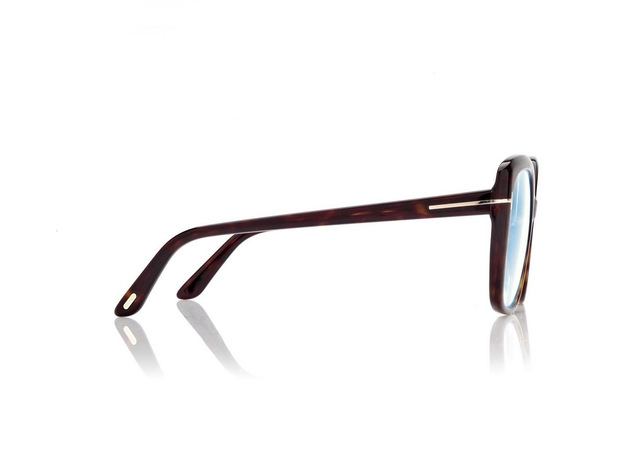 TOM FORD OM DARK HAVANA BLUE BLOCK SQUARE OPTICALS