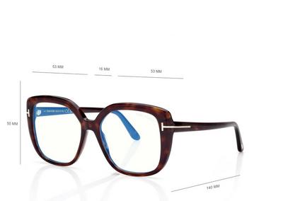 TOM FORD OM DARK HAVANA BLUE BLOCK SQUARE OPTICALS