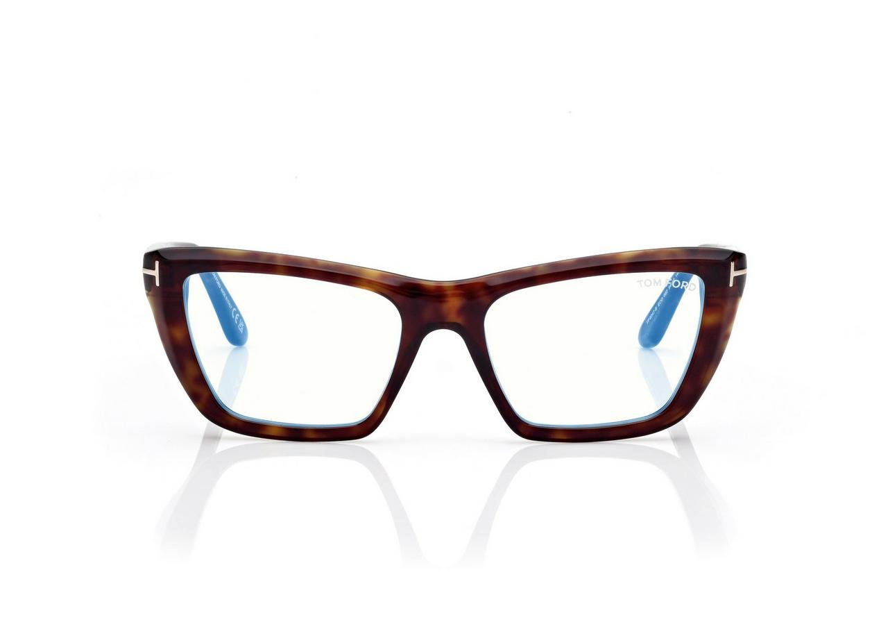 TOM FORD OM DARK HAVANA BLUE BLOCK CAT EYE OPTICALS
