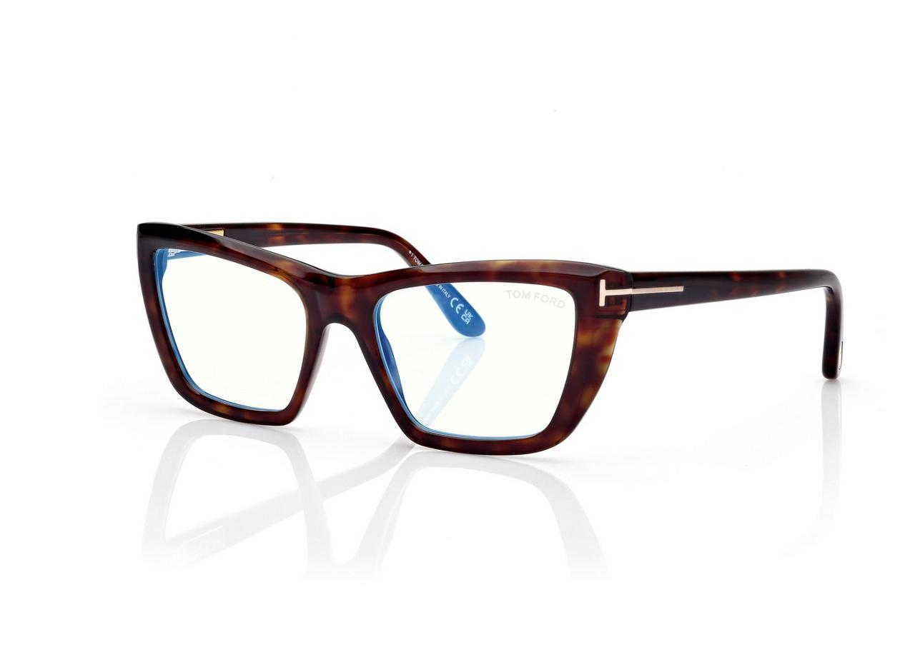 TOM FORD OM DARK HAVANA BLUE BLOCK CAT EYE OPTICALS