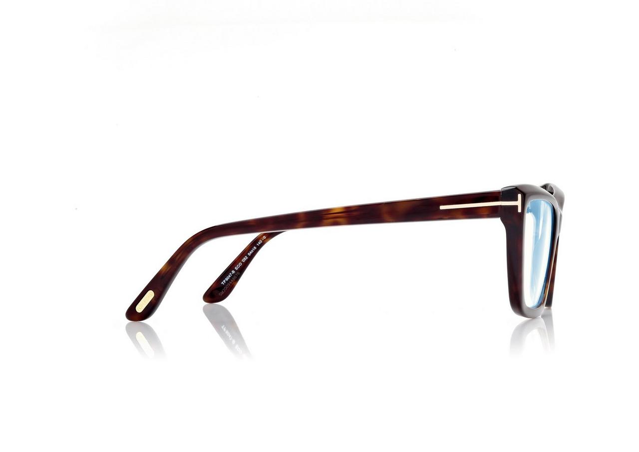 TOM FORD OM DARK HAVANA BLUE BLOCK CAT EYE OPTICALS