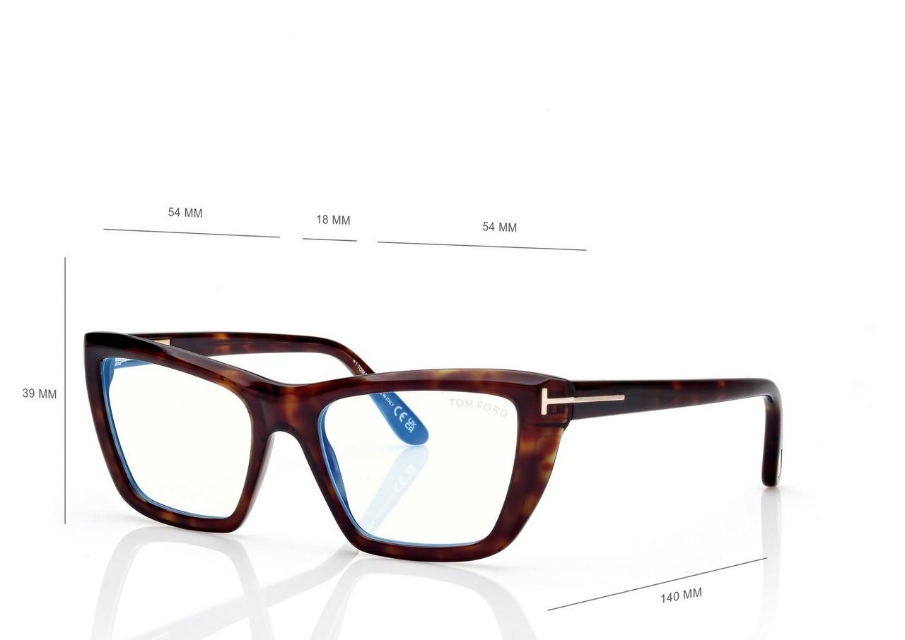 TOM FORD OM DARK HAVANA BLUE BLOCK CAT EYE OPTICALS