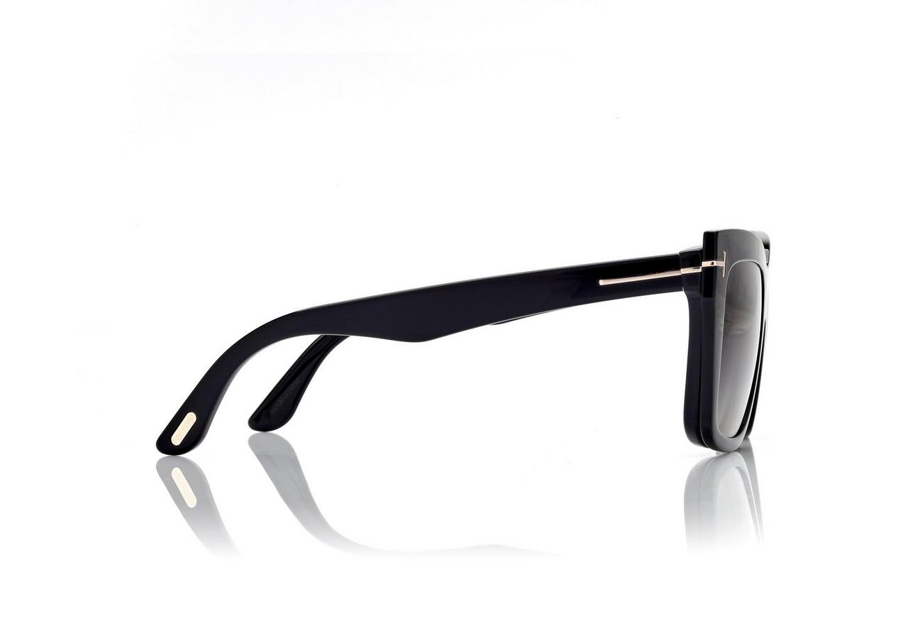 BLUE BLOCK SQUARE OPTICALS WITH CLIP ON SUNGLASSES image number 2