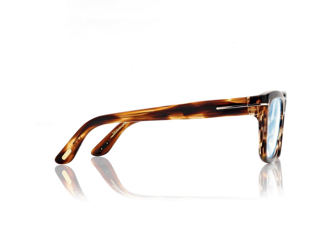 TOM FORD OM LIGHT HAVANA ICON BLUE BLOCK SQUARE OPTICALS
