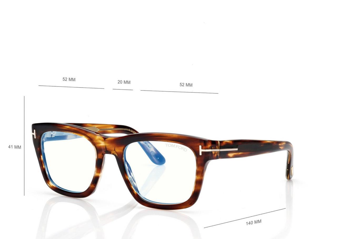 TOM FORD OM LIGHT HAVANA ICON BLUE BLOCK SQUARE OPTICALS