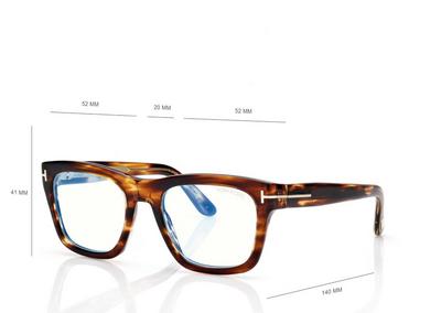 TOM FORD OM LIGHT HAVANA ICON BLUE BLOCK SQUARE OPTICALS