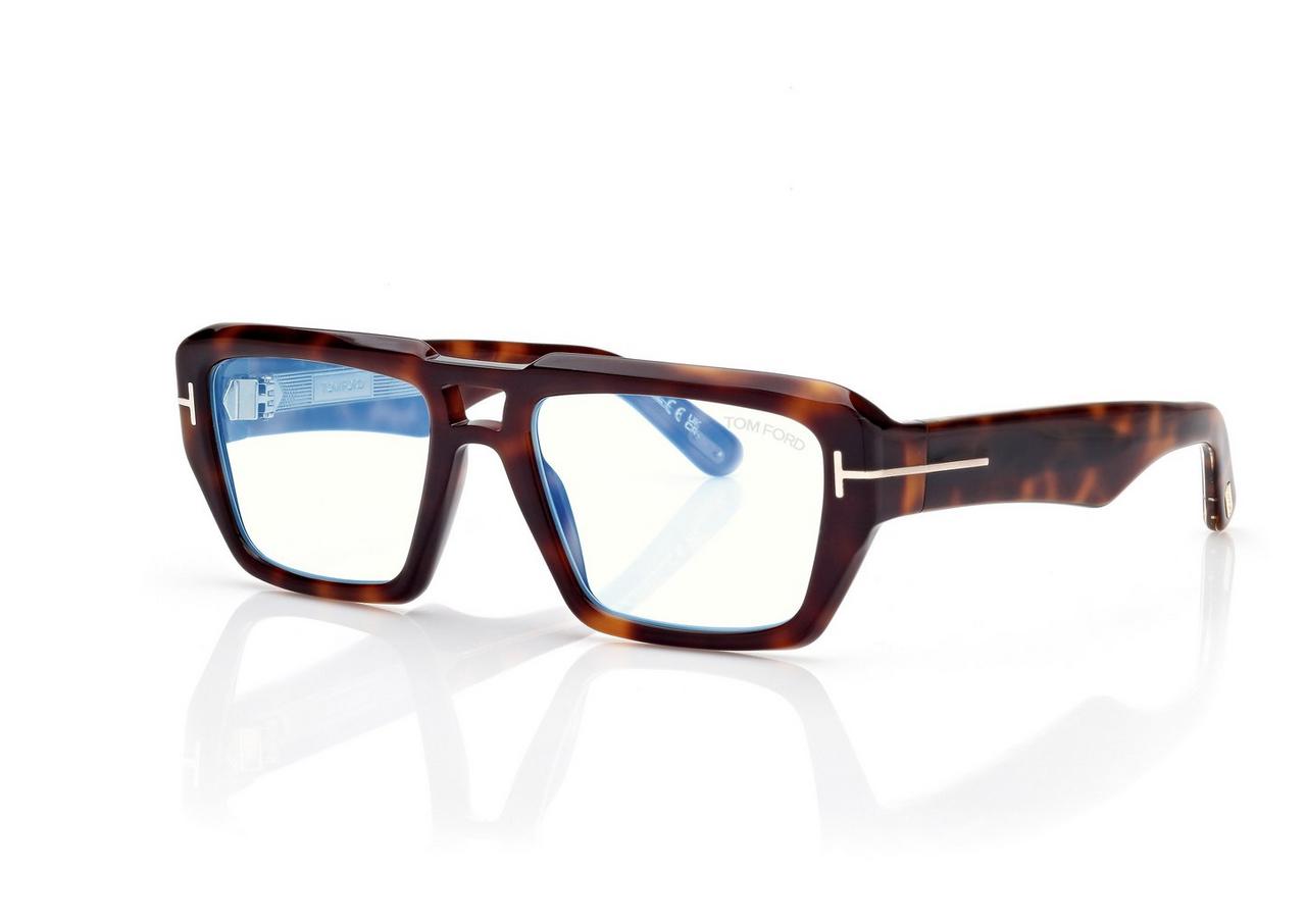 TOM FORD OM LIGHT HAVANA ICON BLUE BLOCK NAVIGATOR OPTICALS